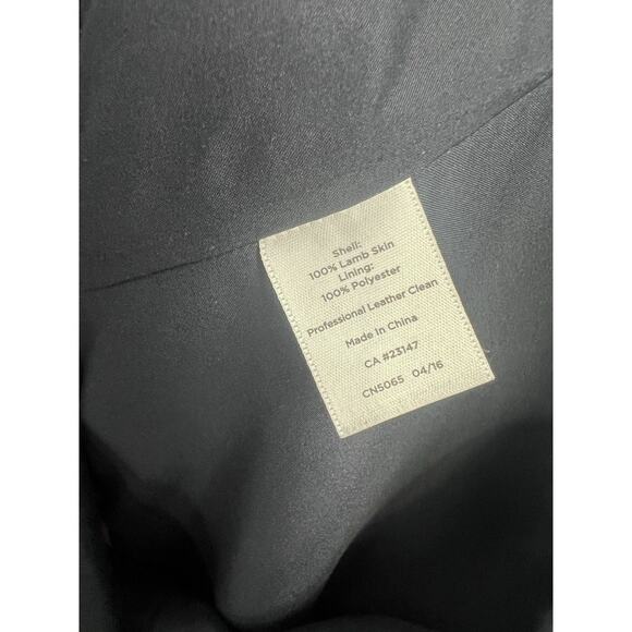 Talbots Navy Blue Lamb Leather Zip Front Knee Length Leather Skirt Size 6 - Picture 5 of 5